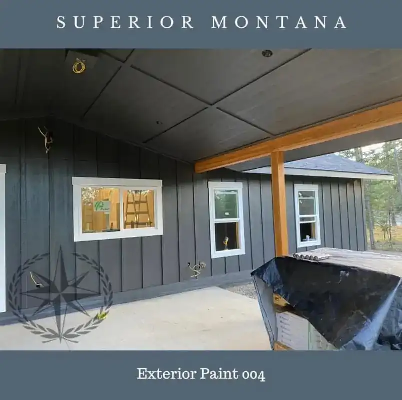 Board-and-batten siding on the Superior, Montana home