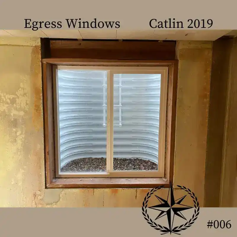 A finished egress window with its corrugated well liner in place