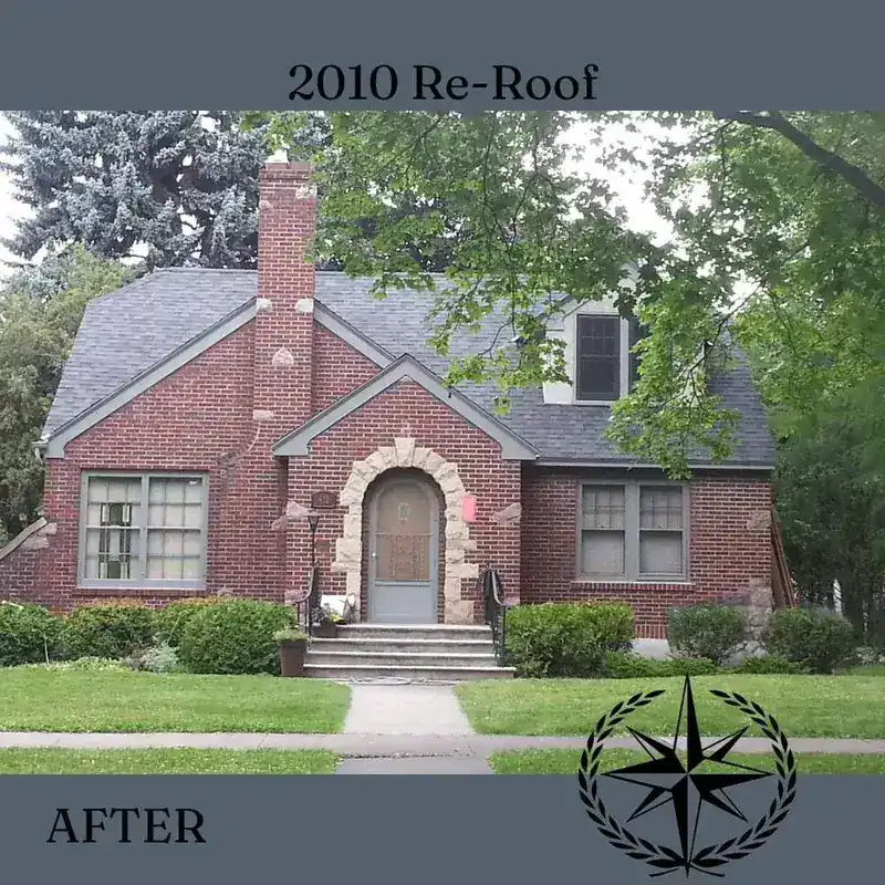 The completed roof on the front elevation